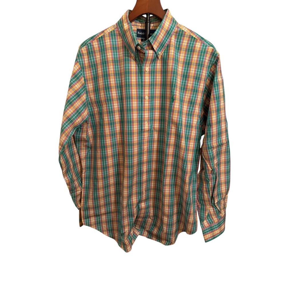 Ralph Lauren Classic Fit‎ Plaid green Button Down Shirt Men's Size 16 1/2 34/35